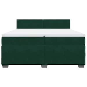 Box spring postel s matrací tmavě zelená 200x200 cm samet - obrázek 6