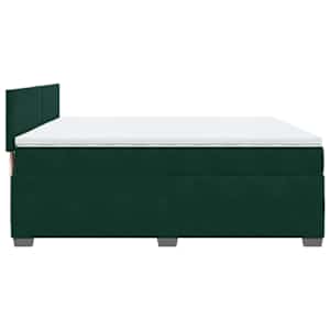 Box spring postel s matrací tmavě zelená 200x200 cm samet - obrázek 7