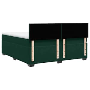 Box spring postel s matrací tmavě zelená 200x200 cm samet - obrázek 8