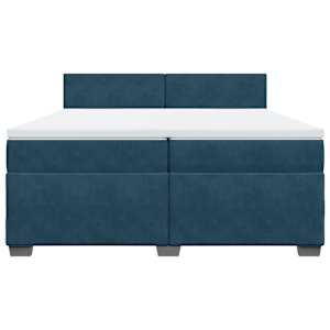 Box spring postel s matrací modrá 200 x 200 cm samet - obrázek 6