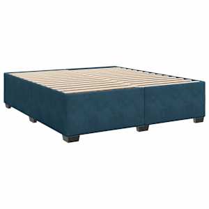 Box spring postel s matrací modrá 200 x 200 cm samet - obrázek 10