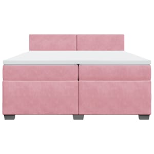 Box spring postel s matrací růžová 200x200 cm samet - obrázek 6