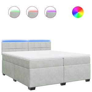 Box spring postel s matrací světle šedá 200x200 cm samet - obrázek 2