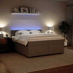 Box spring postel s matrací světle šedá 200x200 cm samet - obrázek 4