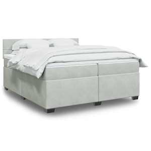Box spring postel s matrací světle šedá 200x200 cm samet - obrázek 1