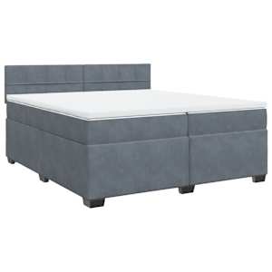 Box spring postel s matrací tmavě šedá 200x200 cm samet - obrázek 3