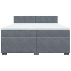 Box spring postel s matrací tmavě šedá 200x200 cm samet - obrázek 6