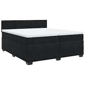 Box spring postel s matrací černá 200x200 cm samet - obrázek 3