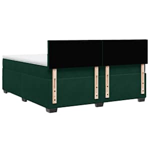 Box spring postel s matrací tmavě zelená 200x200 cm samet - obrázek 8