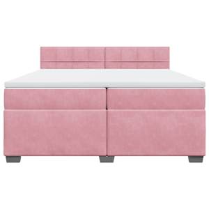 Box spring postel s matrací růžová 200x200 cm samet - obrázek 4