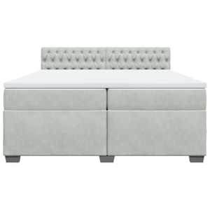 Box spring postel s matrací světle šedá 200x200 cm samet - obrázek 6