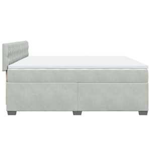 Box spring postel s matrací světle šedá 200x200 cm samet - obrázek 7