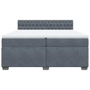 Box spring postel s matrací tmavě šedá 200x200 cm samet - obrázek 6