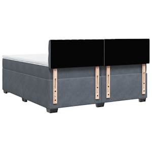 Box spring postel s matrací tmavě šedá 200x200 cm samet - obrázek 8