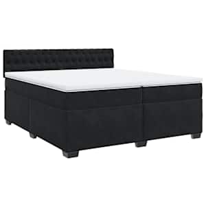 Box spring postel s matrací černá 200x200 cm samet - obrázek 3