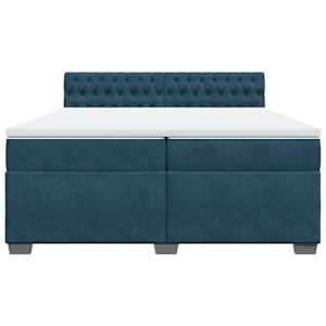 Box spring postel s matrací modrá 200 x 200 cm samet - obrázek 6
