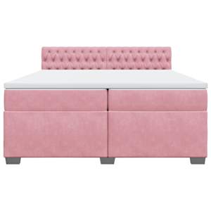Box spring postel s matrací růžová 200x200 cm samet - obrázek 6