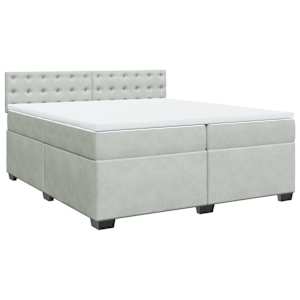 Box spring postel s matrací světle šedá 200x200 cm samet - obrázek 3