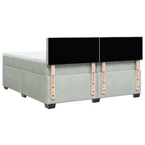 Box spring postel s matrací světle šedá 200x200 cm samet - obrázek 8
