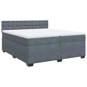 Box spring postel s matrací tmavě šedá 200x200 cm samet - obrázek 3