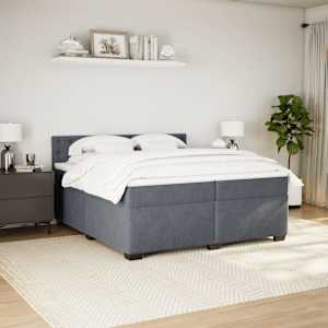 Box spring postel s matrací tmavě šedá 200x200 cm samet - obrázek 5