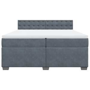 Box spring postel s matrací tmavě šedá 200x200 cm samet - obrázek 6