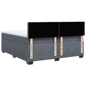 Box spring postel s matrací tmavě šedá 200x200 cm samet - obrázek 8