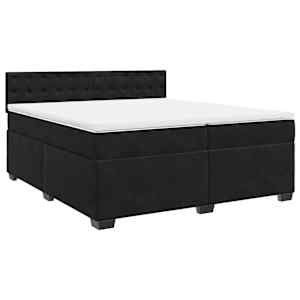 Box spring postel s matrací černá 200x200 cm samet - obrázek 3