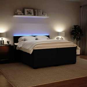 Box spring postel s matrací černá 200x200 cm samet - obrázek 4