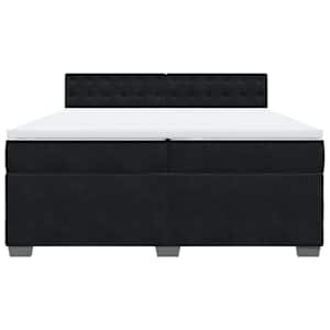 Box spring postel s matrací černá 200x200 cm samet - obrázek 6