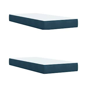 Box spring postel s matrací modrá 200 x 200 cm samet - obrázek 12