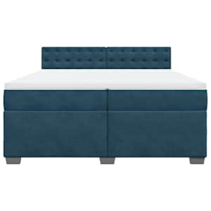 Box spring postel s matrací modrá 200 x 200 cm samet - obrázek 6