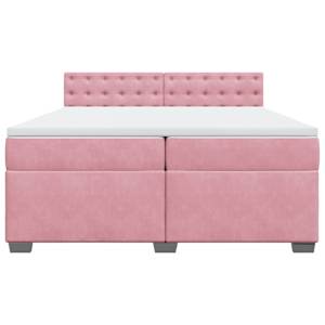 Box spring postel s matrací růžová 200x200 cm samet - obrázek 6