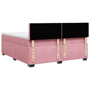 Box spring postel s matrací růžová 200x200 cm samet - obrázek 8