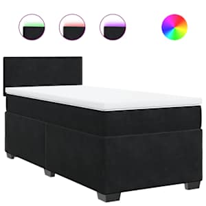 Box spring postel s matrací černá Single samet - obrázek 2