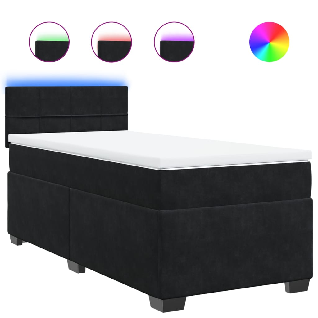 Thumbnail - vidaXL Boxspringbett mit Matratze Schwarz Samt