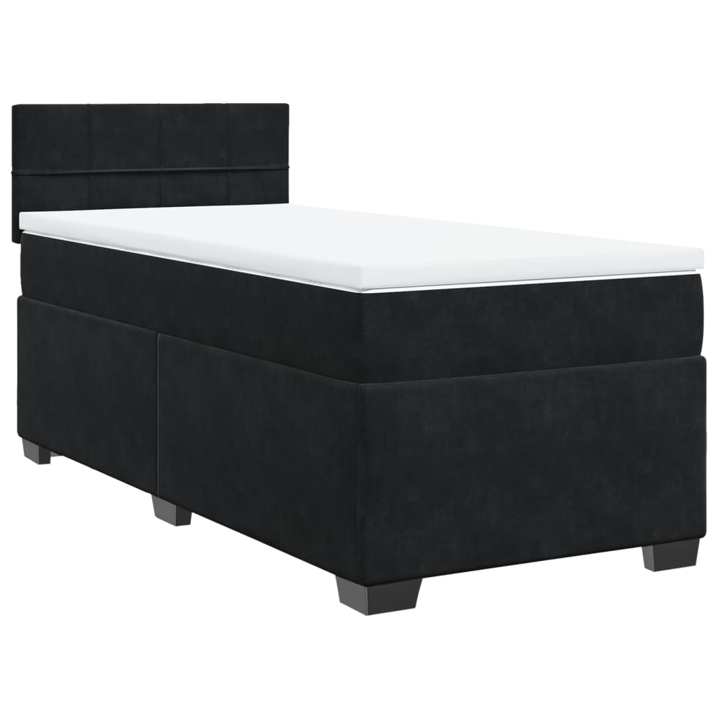 vidaXL Boxspring met matras fluweel zwart 1-persoons (alleen AU) afbeelding