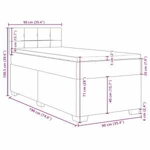 Box spring postel s matrací černá Single samet - obrázek 18