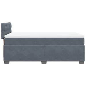 Box spring postel s matrací tmavě šedá Single samet - obrázek 7