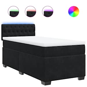 Box spring postel s matrací černá Single samet - obrázek 2