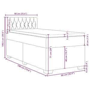 Box spring postel s matrací černá Single samet - obrázek 18