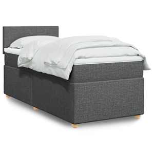 Box spring postel s matrací tmavě šedá 80 x 200 cm textil - obrázek 1