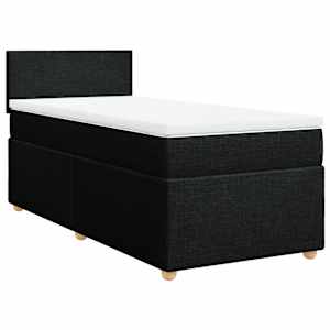 Box spring postel s matrací černá 80 x 200 cm textil - obrázek 3