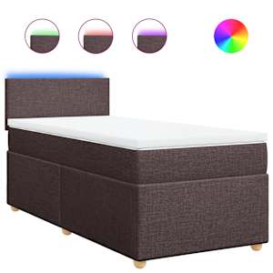 Box spring postel s matrací tmavě hnědá 80x200 cm textil - obrázek 2
