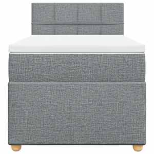 Box spring postel s matrací světle šedá 80 x 200 cm textil - obrázek 6