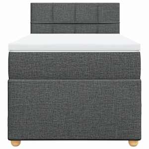 Box spring postel s matrací tmavě šedá 80 x 200 cm textil - obrázek 6