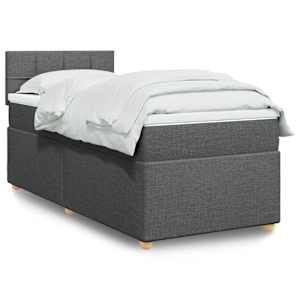 Box spring postel s matrací tmavě šedá 80 x 200 cm textil - obrázek 1
