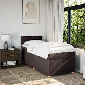 Box spring postel s matrací tmavě hnědá 80x200 cm textil - obrázek 4