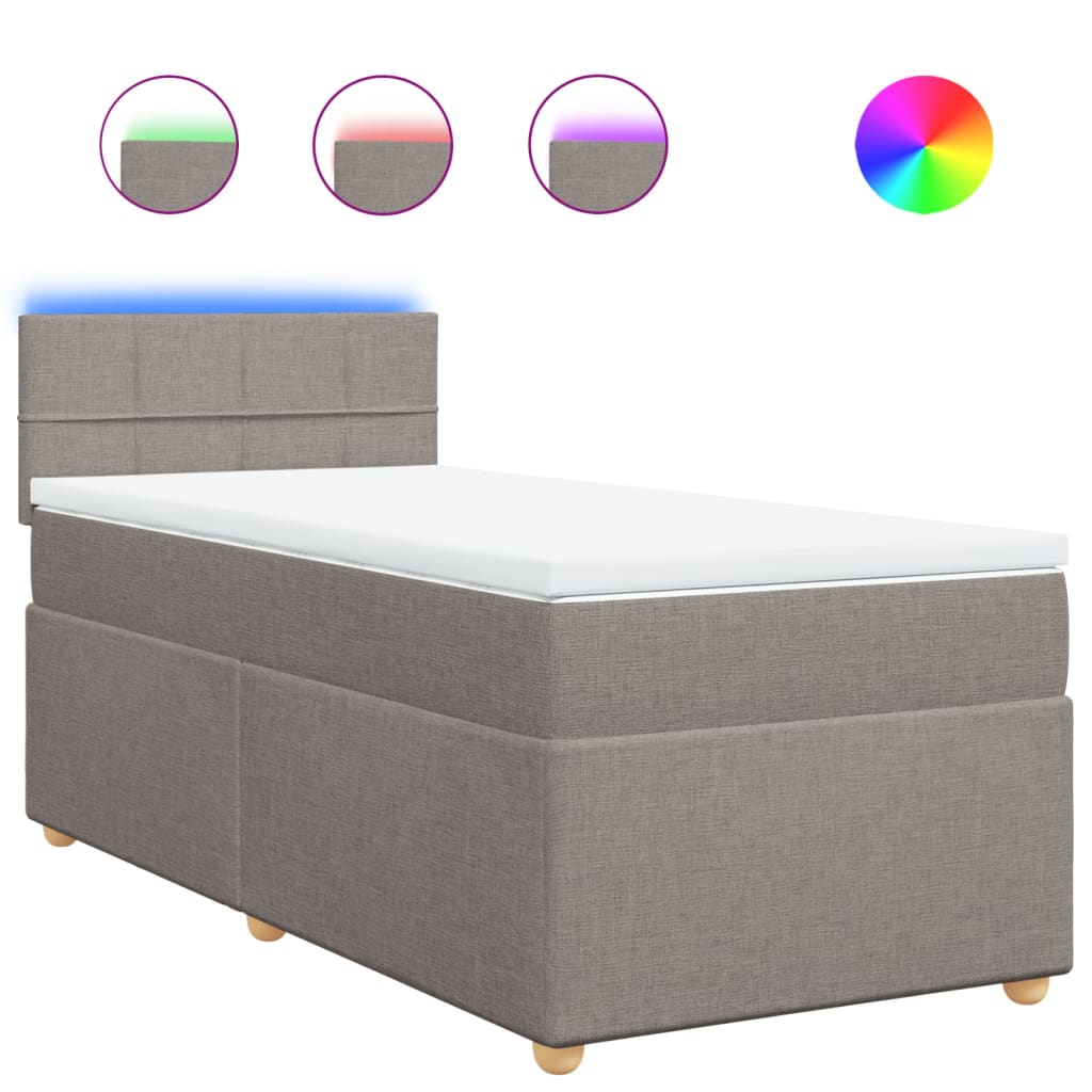 Thumbnail - vidaXL Boxspringbett mit Matratze Taupe 80x200 cm Stoff