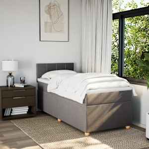 Box spring postel s matrací taupe 80x200 cm textil - obrázek 4